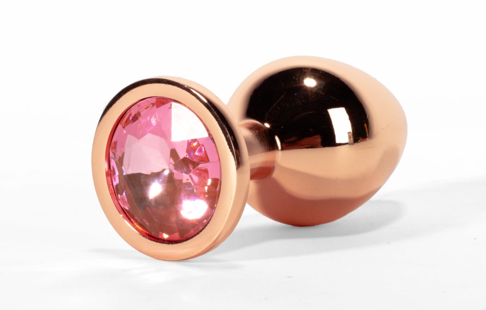 Metal plug pink gold heart M