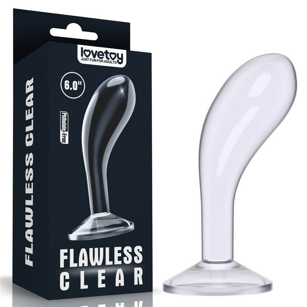 Flawless clear glass butt plug