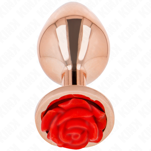 Pink gold anal plug rose S